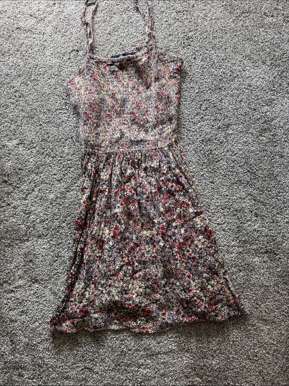 Angie Pink Floral Smocked Mini Dress